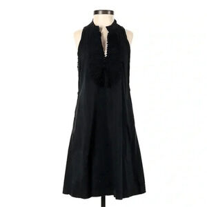 BCBGMAXAZRIA | Black Sleeveless Razorback V-Neck Ruched Ruffle Collar Size XS